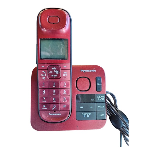 Panasonic KX-TGL430 / KX-TGL432R Stand Answering Machine w/ 1 phone Red - Picture 2 of 4